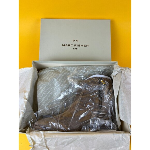 Marc Fisher LTD Deni Booties Ankle Boots Womens 10 M Brown Suede Studded NWB - Picture 12 of 12